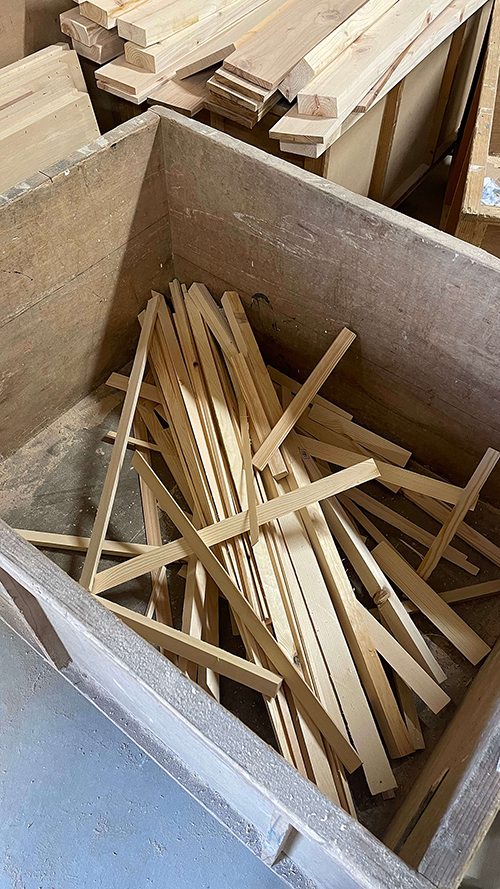 工場で発生した廃棄される予定の端材